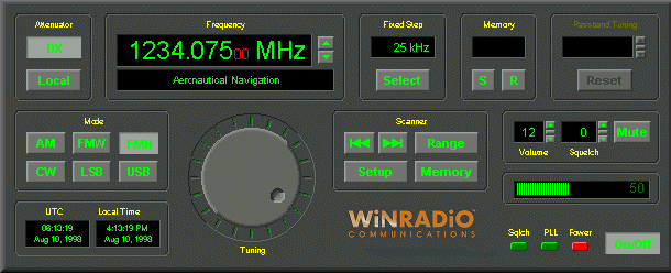 WiNRADiO WR-3000i-DSP Control Panel